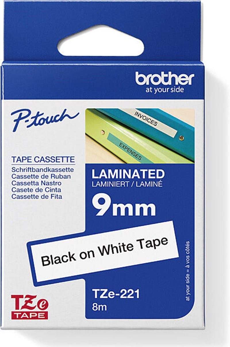 Brother TZe-221 Labelling Tape Black Text On White 9mm x 8