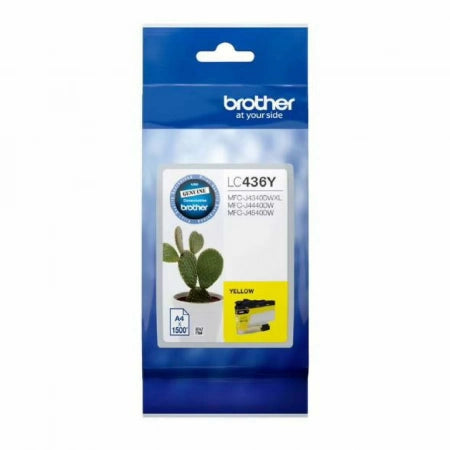 Genuine Brother LC-436Y Yellow Ink Cartridge 1,500 Print Yield