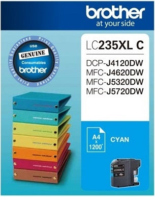Genuine Brother LC-235XLCS Cyan Ink Cartridge 1,200 Page