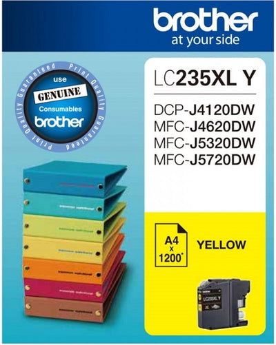 Genuine Brother LC-235XLYS Yellow Ink Cartridge 1,200 Page