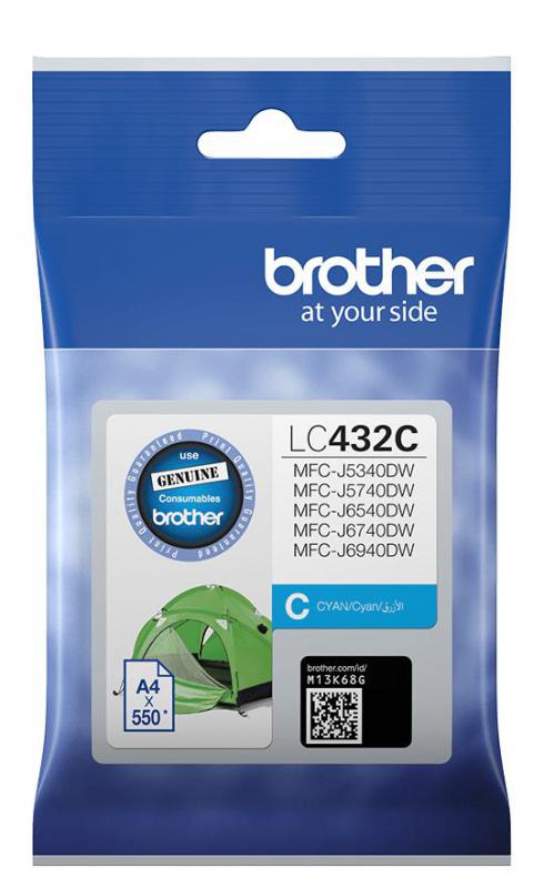 Genuine Brother LC-432C Cyan Ink Cartridge 550 Print