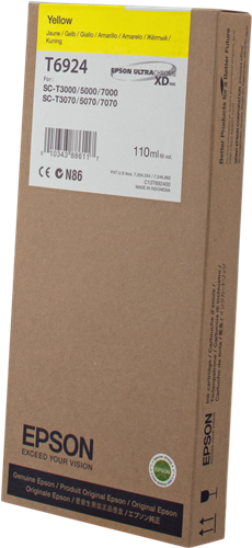 Epson C13T692400 Genuine UltraChrome XD Yellow Pigment Ink Cartridge 110m