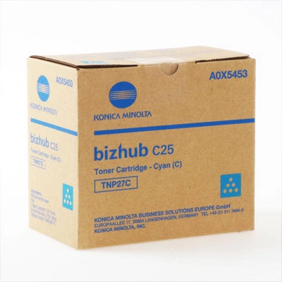 Konica Minolta Bizhub C25 Genuine Cyan Toner Cartridge TNP27C A0X5493 - 6k Print Yield