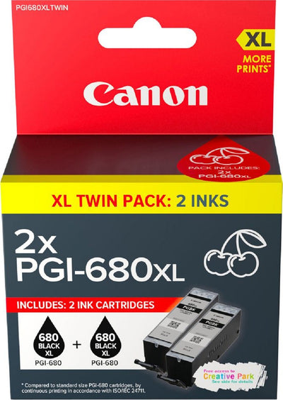 Genuine Canon PGI 680XL Ink Cartridge Twin Pack 400 Print