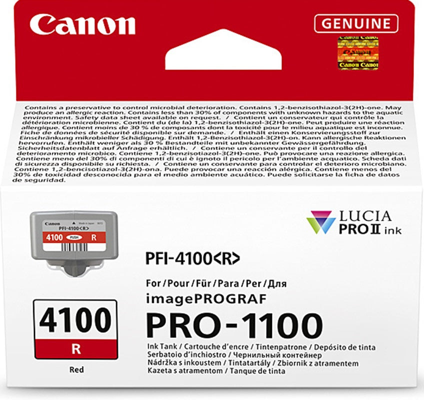 Genuine Canon PFI-4100 Red Ink Cartridge 80m