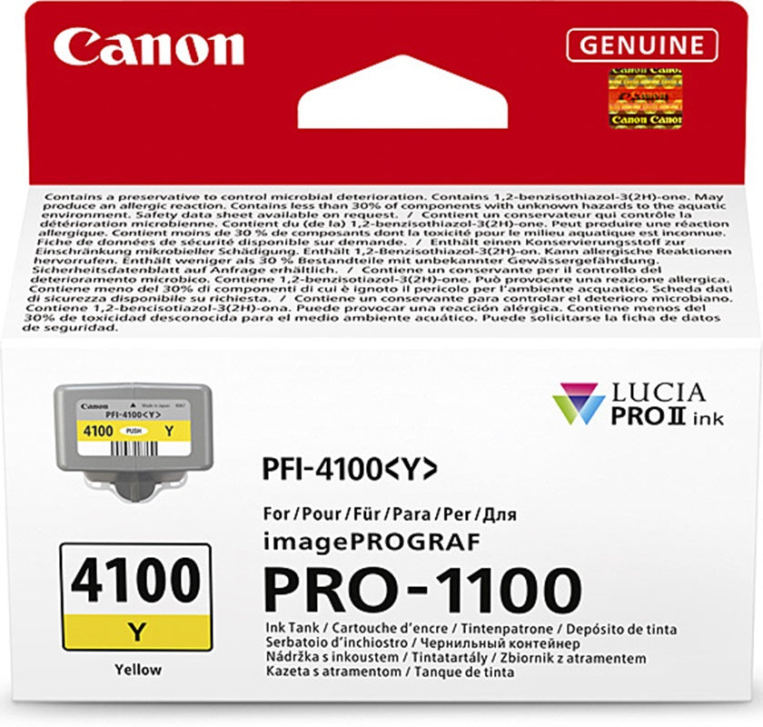 Genuine Canon PFI-4100 Yellow Ink Cartridge 80m