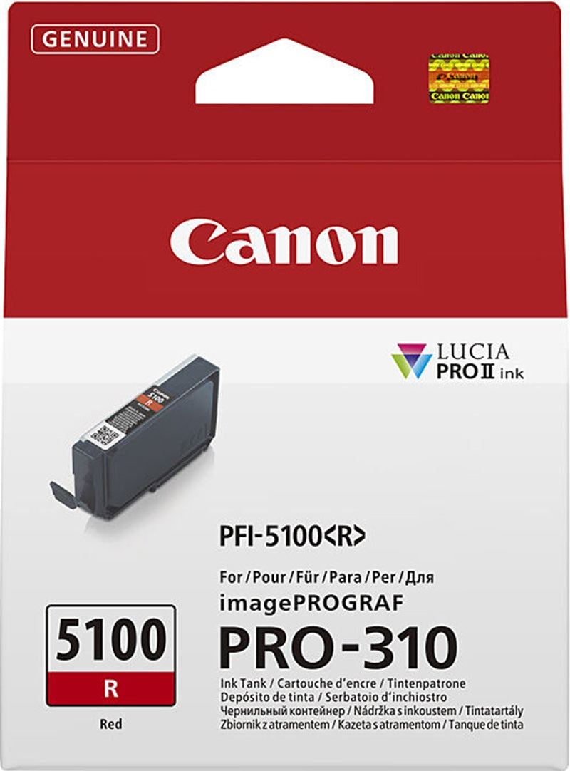 Genuine Canon PFI-5100R Red Ink Cartridge 14.4m