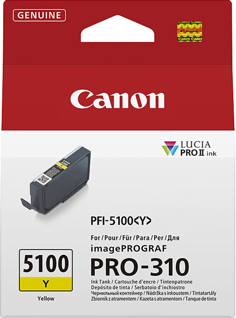 Genuine Canon PFI-5100Y Yellow Ink Cartridge 14.4m