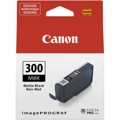 Canon PFI300MBK Matte Black Genuine Ink Cartridge 4x6: 1,750 Prints / A3+: 270 Prints
