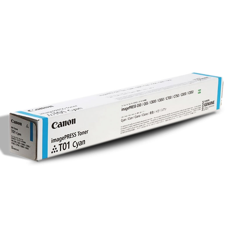 Canon imagePRESS T01 Cyan Toner Cartridge 8067B001AA 38.5K Pages (C60/C65/C600/C650/C660/C700/C710/C750/C800/C810/C850/C910)