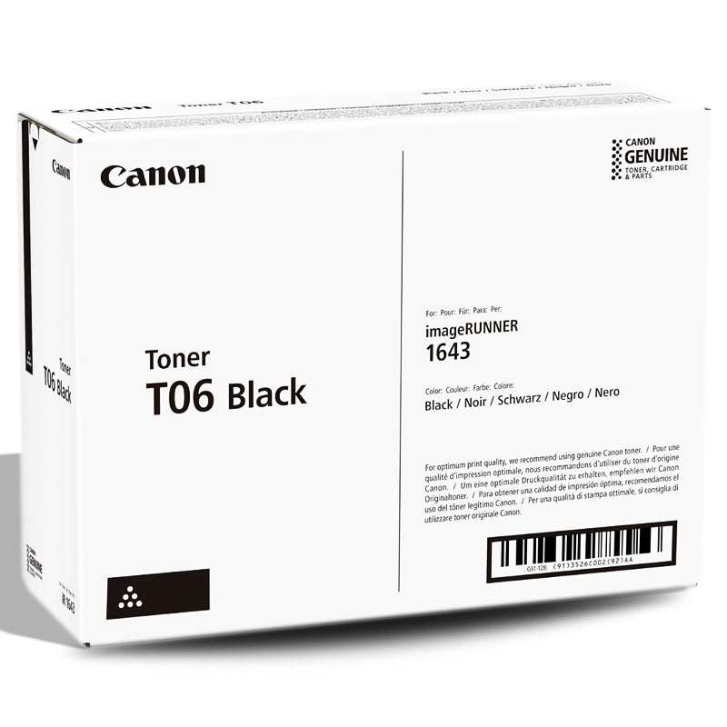 Canon imageRUNNER T06 Black Toner Cartridge 1643i /1643iF /1643P 20,500 Pages 3526C001AA 3526C001CTA