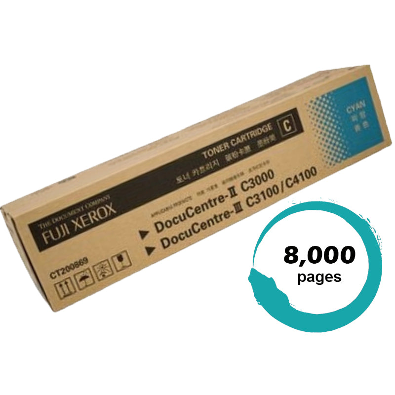 Genuine Fuji Xerox C3000 CT200869 Cyan Toner Cartridge 8,000 Print