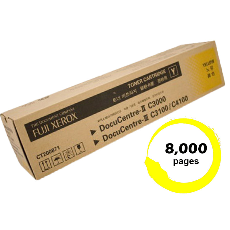 Genuine Fuji Xerox C3000 CT200871 Yellow Toner Cartridge 8,000 Print