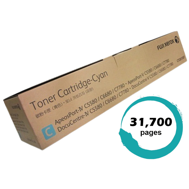 Genuine Fuji Xerox C5580 CT201587 Cyan Toner Cartridge 31,700 Print