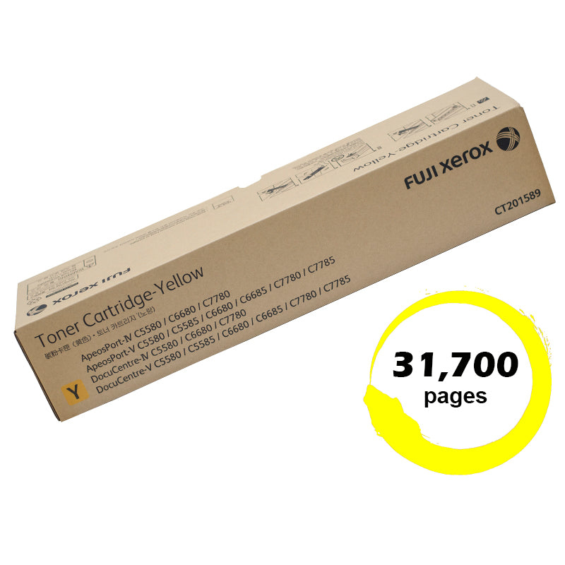 Genuine Fuji Xerox C5580 CT201589 Yellow Toner Cartridge 31,700 Print