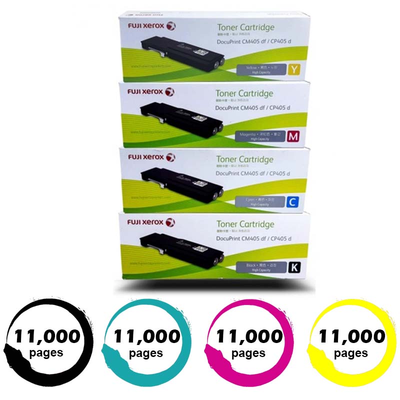 Genuine 4 Pack Fuji Xerox Toner CT202033-CT202036 1BK,1C,1Y,1