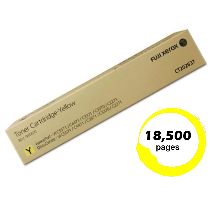 Genuine Fuji Xerox DocuCentre VI C2271 CT202637 Yellow Toner Cartridge 18,500 Print