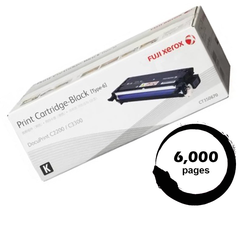 Genuine Fuji Xerox C2200 CT350670 Black Toner Cartridge 6,000 Print
