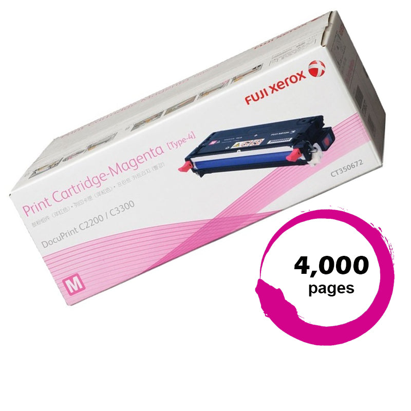 Genuine Fuji Xerox C2200 CT350672 Magenta Toner Cartridge 4,000 Print