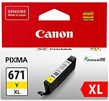 Genuine Canon CLI671XLY Yellow Ink Cartridge 680 Print