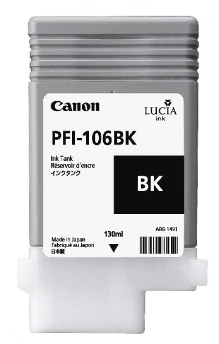 Canon PFI106BK Black Genuine Ink Cartridge 130ml