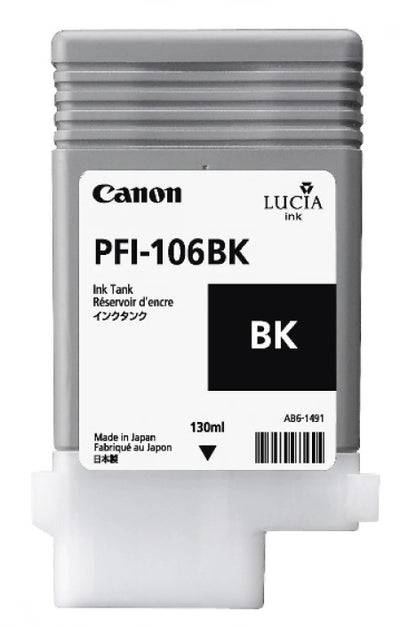 Canon PFI106BK Black Genuine Ink Cartridge 130ml