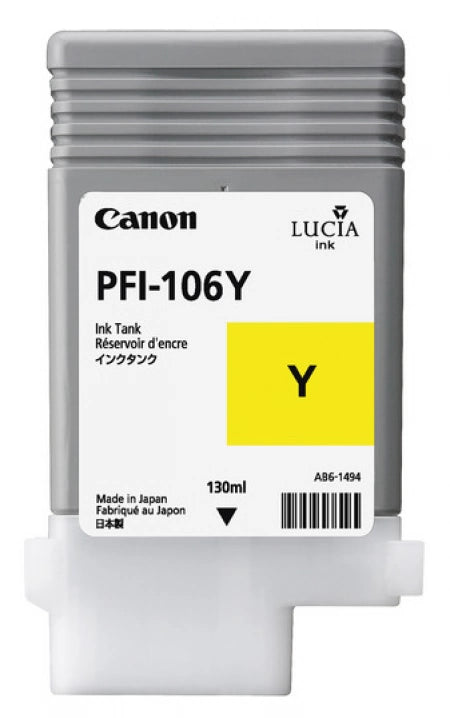 Canon PFI106Y Yellow Genuine Ink Cartridge 130ml
