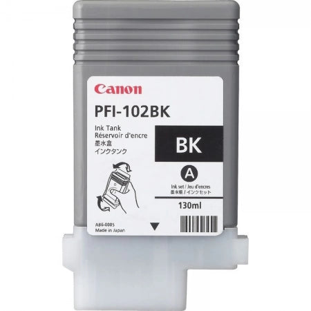 Genuine Canon PFI102BK Black Ink Cartridge 130ml 0895B001AA 2,200 Print Yield