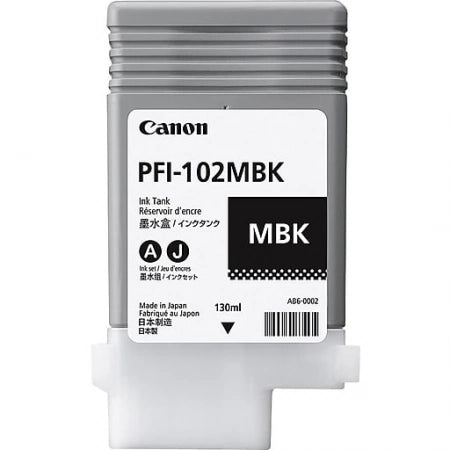 Genuine Canon PFI102MBK 0894B001AA Matte Black Ink Cartridge 130ml 1.5K Print Yield