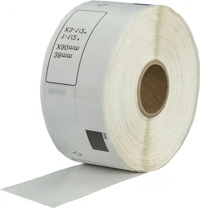 Brother DK-11208 Compatible Black on White Thermal Die-Cut Label Roll - 38mm x 90mm - 400/Roll