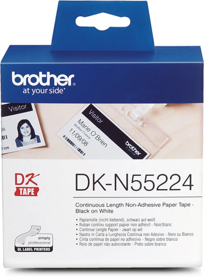 Genuine Brother DK-N55224 Black on White Thermal Continuous Paper Label Roll Non-Adhesive