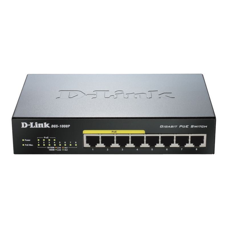 D-Link 8 Port Switch DGS-1008P (4 PoE Ports)