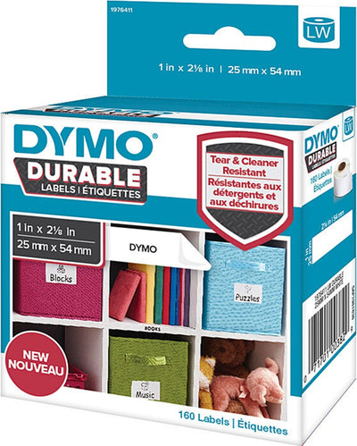 Genuine Dymo SD1976411 Black On White Durable Label Roll 25mm x 54mm 160/Rol