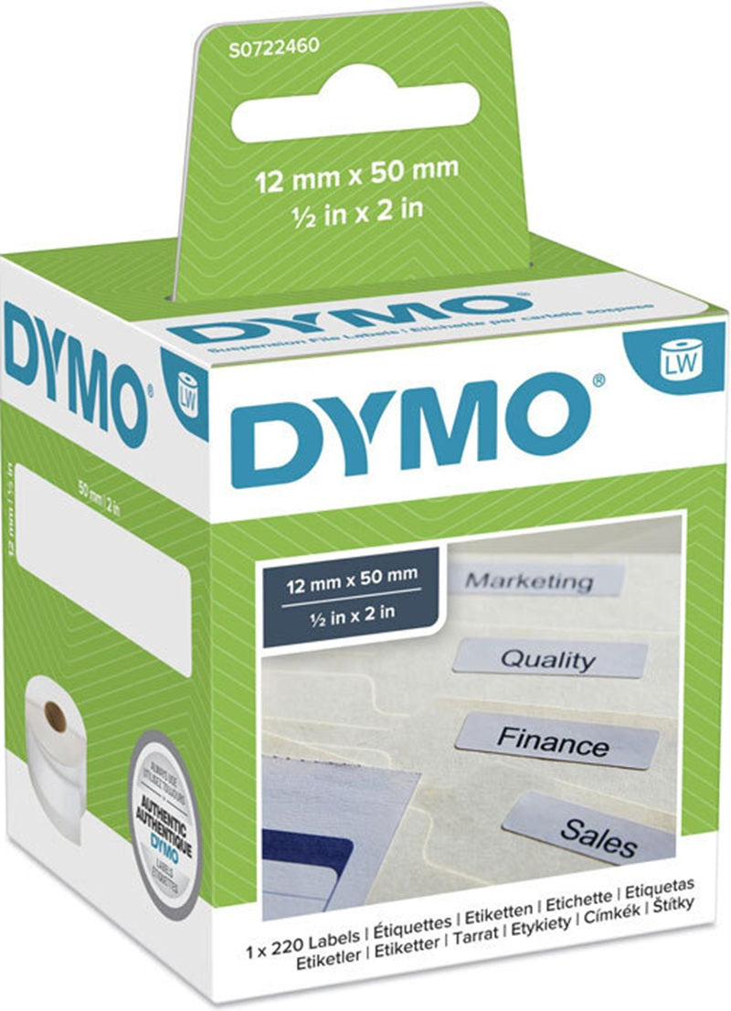 Dymo SD99017 S0722460 White Suspension File Thermal Label Roll 220/rol