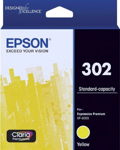 Epson 302 C13T01W492 Yellow Genuine Ink Cartridge 300 Prints