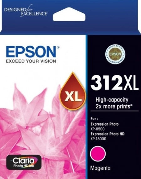 Genuine Epson 312XL Light Magenta Ink Cartridge (C13T182692) 830 Prints