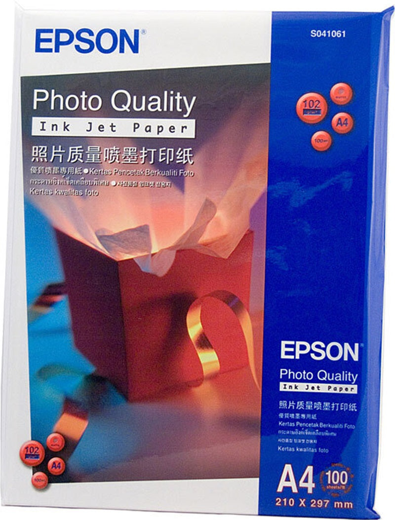 Genuine Epson A4 S041061 41786 C13S041061 Photo Quality Paper 102gsm 100 Sheets/Pack