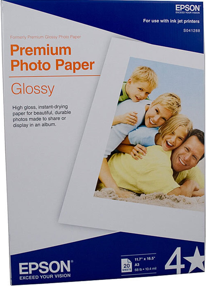 Epson A3 S041288 Glossy Paper 20 Sheets/Pack