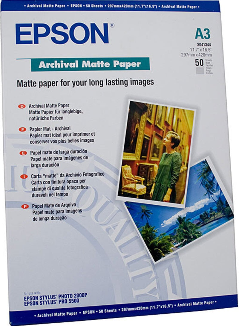 Epson A3 S041344 Archival Paper 50 Sheets/Pack