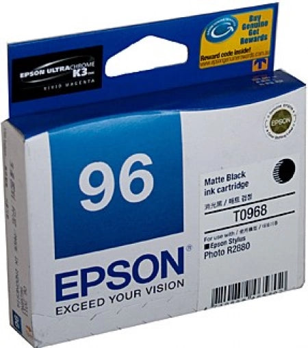 Epson T0968 C13T096890 Matte Black Genuine Ink Cartridge 940 Prints