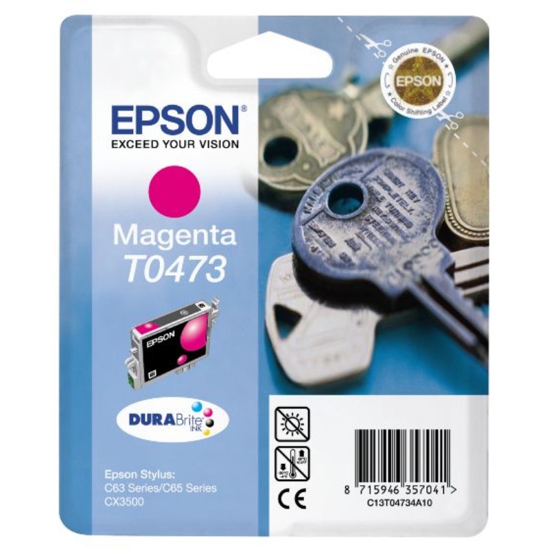 Epson T0473 C13T047390 Magenta Genuine Ink Cartridge 250 Print
