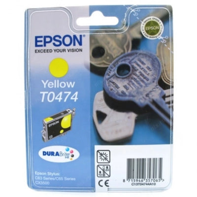Epson T0474 C13T047490 Yellow Genuine Ink Cartridge 250 Prints