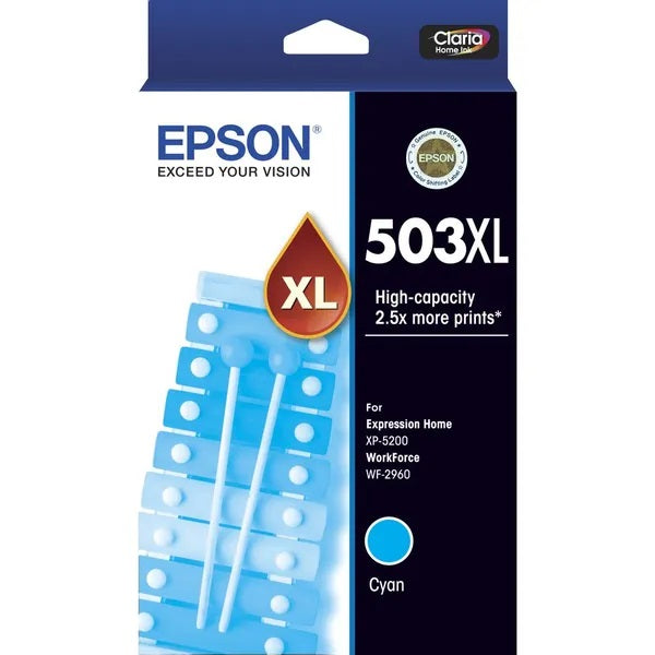 Genuine Epson 503XL Cyan High Capacity Ink Cartridge 470 Print