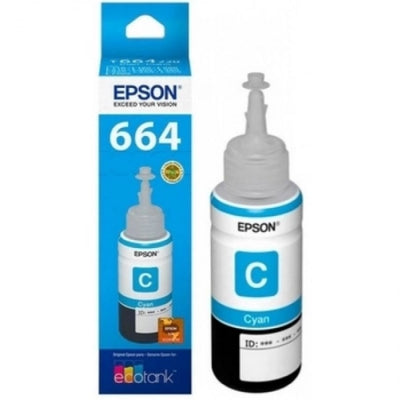 Epson T664 C13T664292 Cyan Genuine EcoTank Ink 7,500 Prints