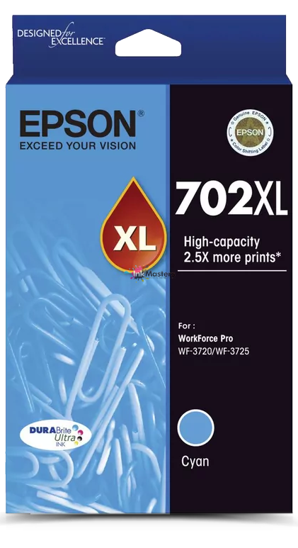 Genuine Epson 702XL C13T345292 Cyan Ink Cartridge 950 Print