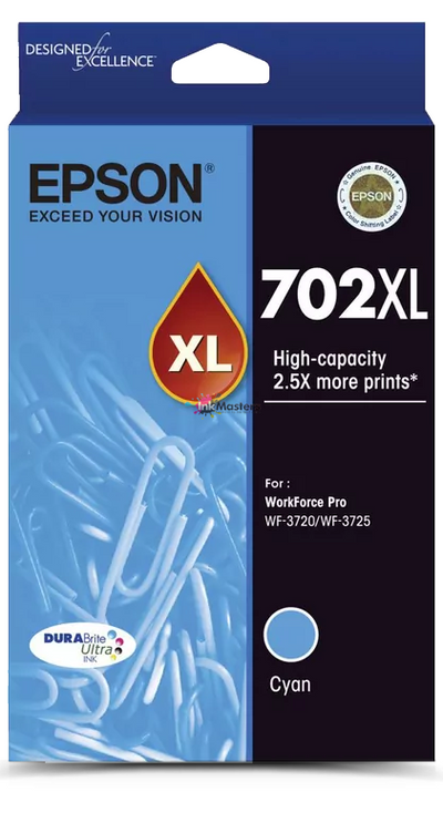 Genuine Epson 702XL C13T345292 Cyan Ink Cartridge 950 Print