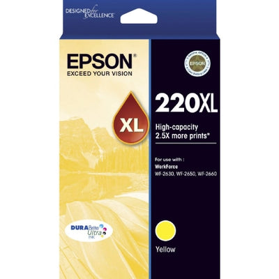 Genuine Epson 220XL C13T294492 Yellow Ink Cartridges 450 Pages