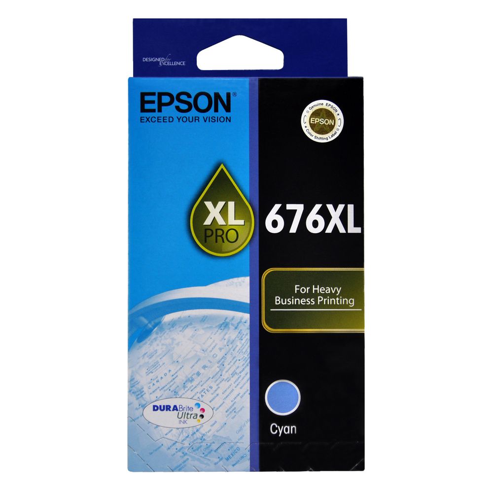 Epson 676XL C13T676292 Cyan Genuine Ink Cartridge 1,200 Print