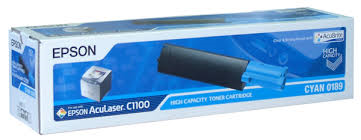 Epson AcuLaser C1100 CX11N CX11NF C13S050189 Cyan Genuine Toner Cartridge 4,000 Print