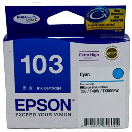Genuine Epson T1032 C13T103292 Cyan Ink Cartridge 815 Prints